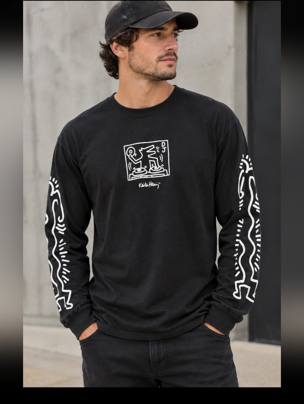 H&M Keith Haring Long Sleeve Tee, 100% Cotton